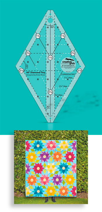 Creative Grids Non-Slip 60 Tiny Diamond Ruler