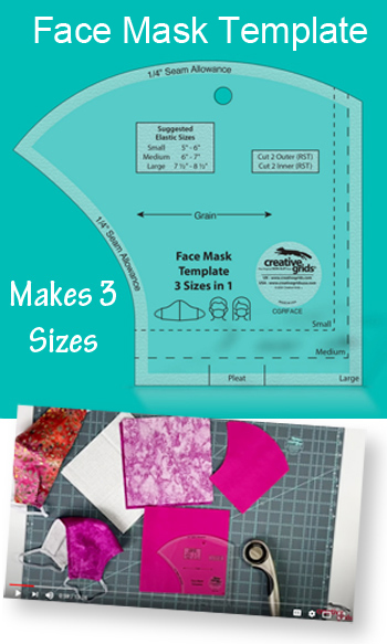 3 FREE Metal Nose Bridge Strips with every Creative Grids Non-Slip Face Mask Template 3 Sizes in 1 Limited Stock