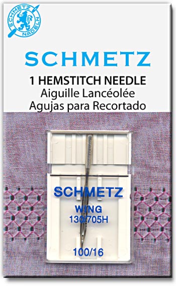 Schmetz Hemstitch Needle Sizes: 100/16, 120/19. (1.)