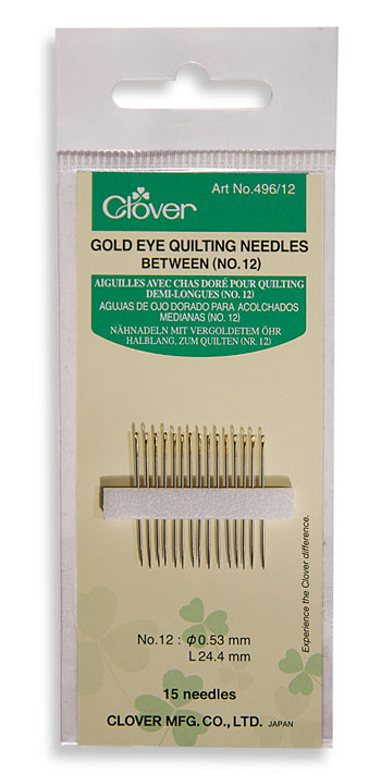 Clover Gold Eye Quilting Needles Size 12