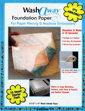 Creative Grids (UK) LTD Water Soluble Washaway Foundation Paper
