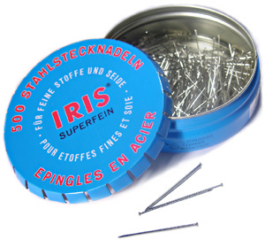 Iris Super Fine Straight Pins (500) - (Size 1¼
