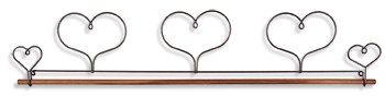22in Triple Heart Quilt Hanger (With wooden dowel)