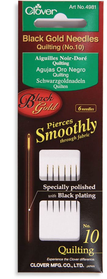 Black Clover Gold Quilting Needle Size 10 6ct