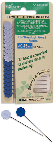 Clover Blue Fine Flower Head Pins 20 pins (0.45 x 50 mm)