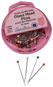 Glass Head Pins: Nickel - 34mm, 95pcs