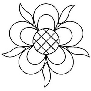 Quilt Stencil Five Petaled Rose 6''