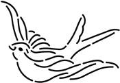 Quilt Stencil Bird 5'' x 3½