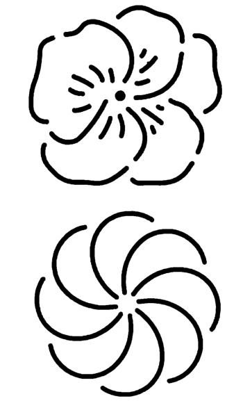 Quilt Stencil Flower and Swirl
