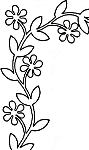 Quilt Stencil Floral Vine  4'' Border